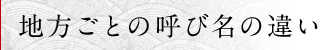 地方ごとの呼び名の違い