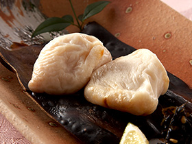 Grilled fugu (blowfish) shirako
